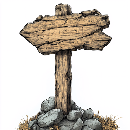 Rustic Wooden Directional Sign