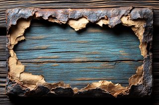 Rustic Wooden Frame with Blue Plank Background