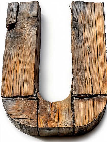 Rustic Wooden Letter U