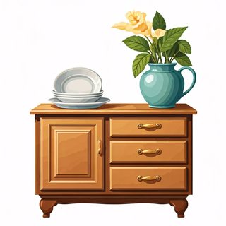wooden sideboard decor