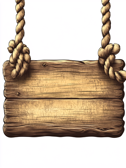 Rustic Wooden Sign With Rope