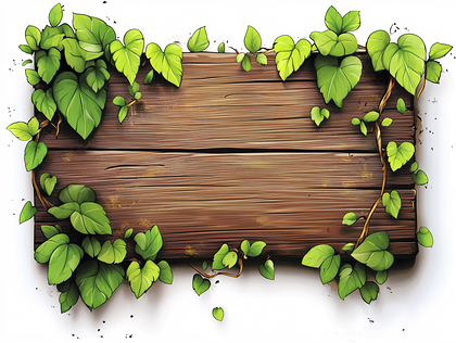 Rustic Wooden Sign With Vines