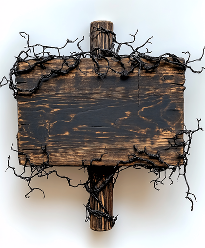 Rustic Wooden Sign With Vines