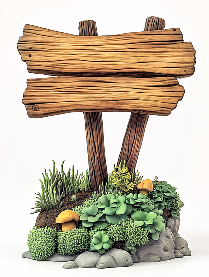 Rustic Wooden Signpost Garden
