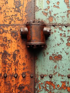Rusty Metal Texture with Industrial Valve