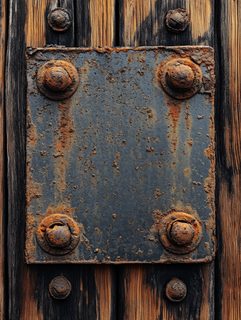 Rusty Plate on Wood