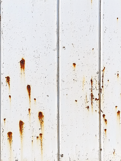 White Painted Wood with Rust Streaks Texture Background