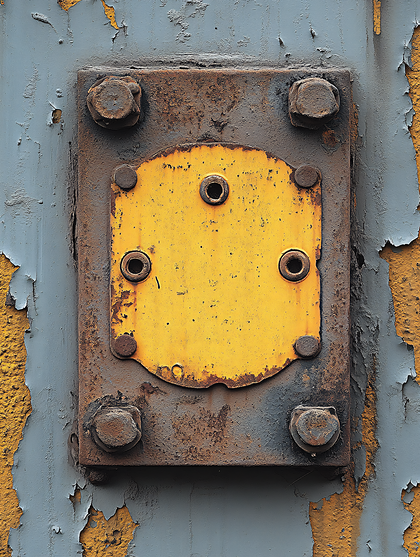 Rusty Yellow Metal Plate