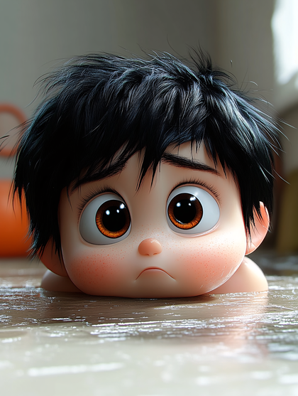 Sad Child In Water