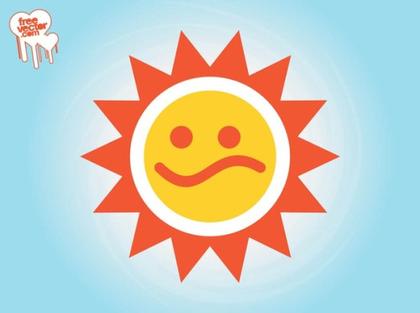Sad Sun Icon Free Vector