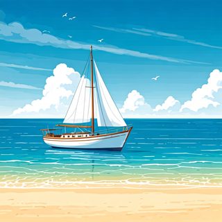 sailboat tropical beach