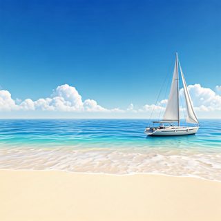 sailboat at beach