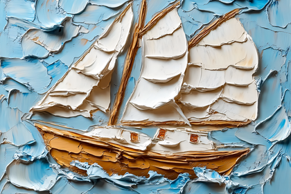 Sailboat In Impasto Style
