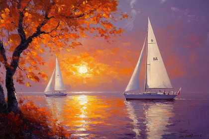 Sailboats at Sunset