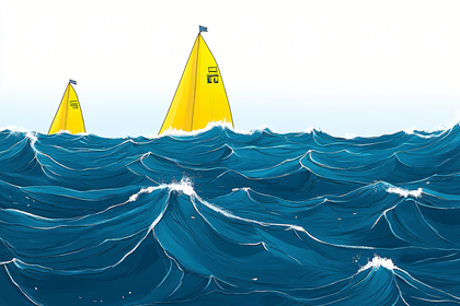 Sailboats In Wavy Sea