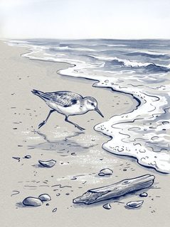 sandpiper on shore