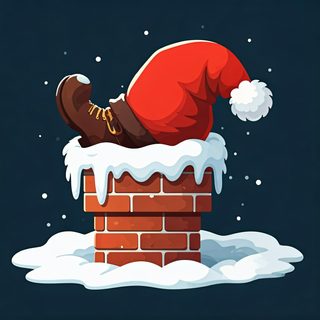 santa stuck in chimney