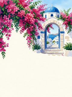 santorini archway illustration