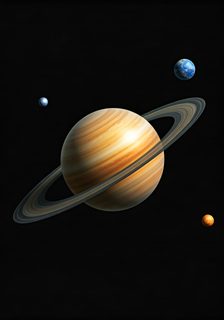 Saturn and moons