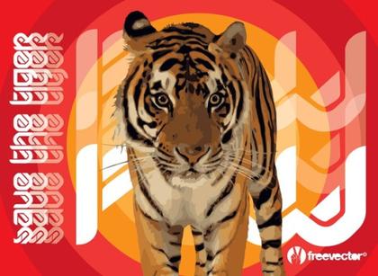 Save the Tiger Free Vector
