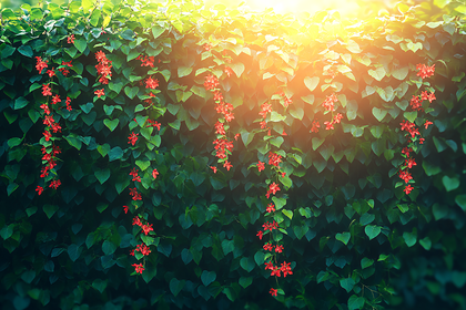 Scarlet Cascade Vine Blooms