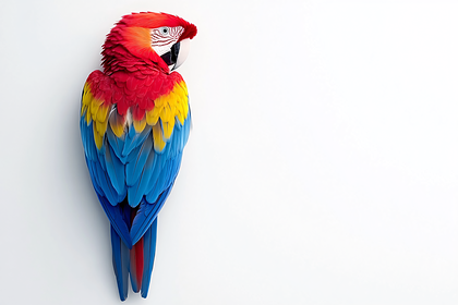 Scarlet Macaw Perched Looking Back