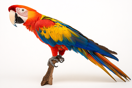 Scarlet Macaw Perched on Branch