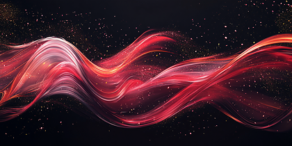 Scarlet Waves with Golden Sparkles