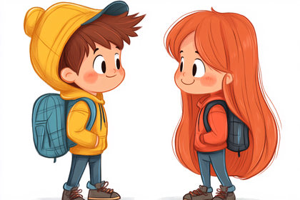 School Kids With Backpacks