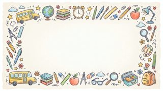 school supplies frame