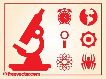 Science and Research Icons Free Vector