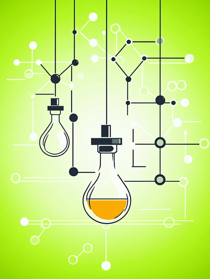 Science Network Concept with Beakers