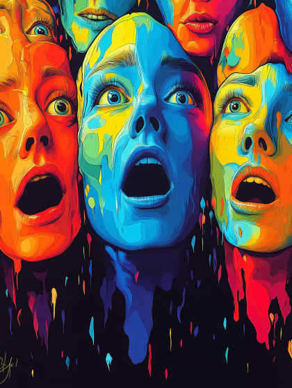 Screaming Faces Abstract
