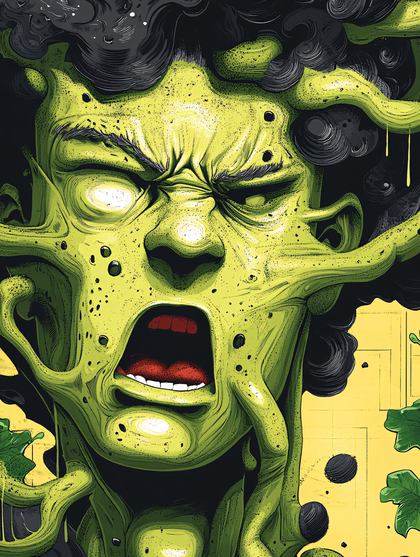 Screaming Green Monster Head