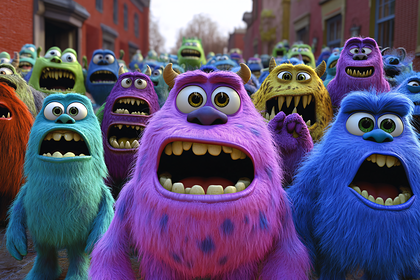 Screaming Monsters Crowd