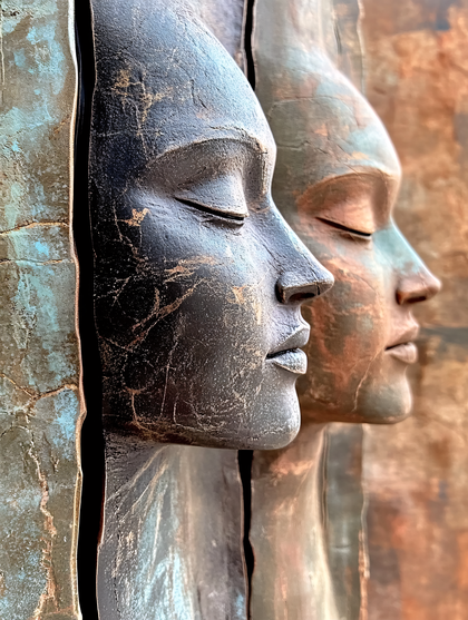 Sculpted Faces in Profile