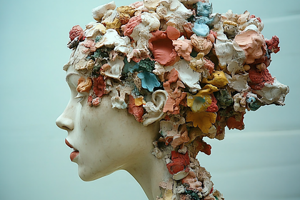 Sculpted Head with Textured Hair