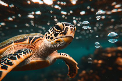 Sea Turtle Underwater