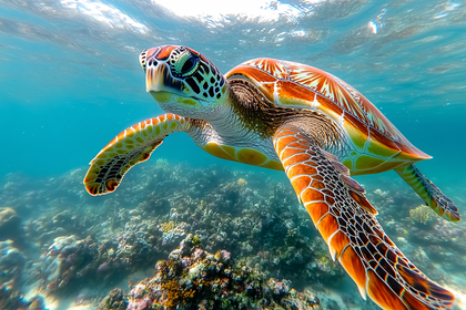 Sea Turtle Underwater