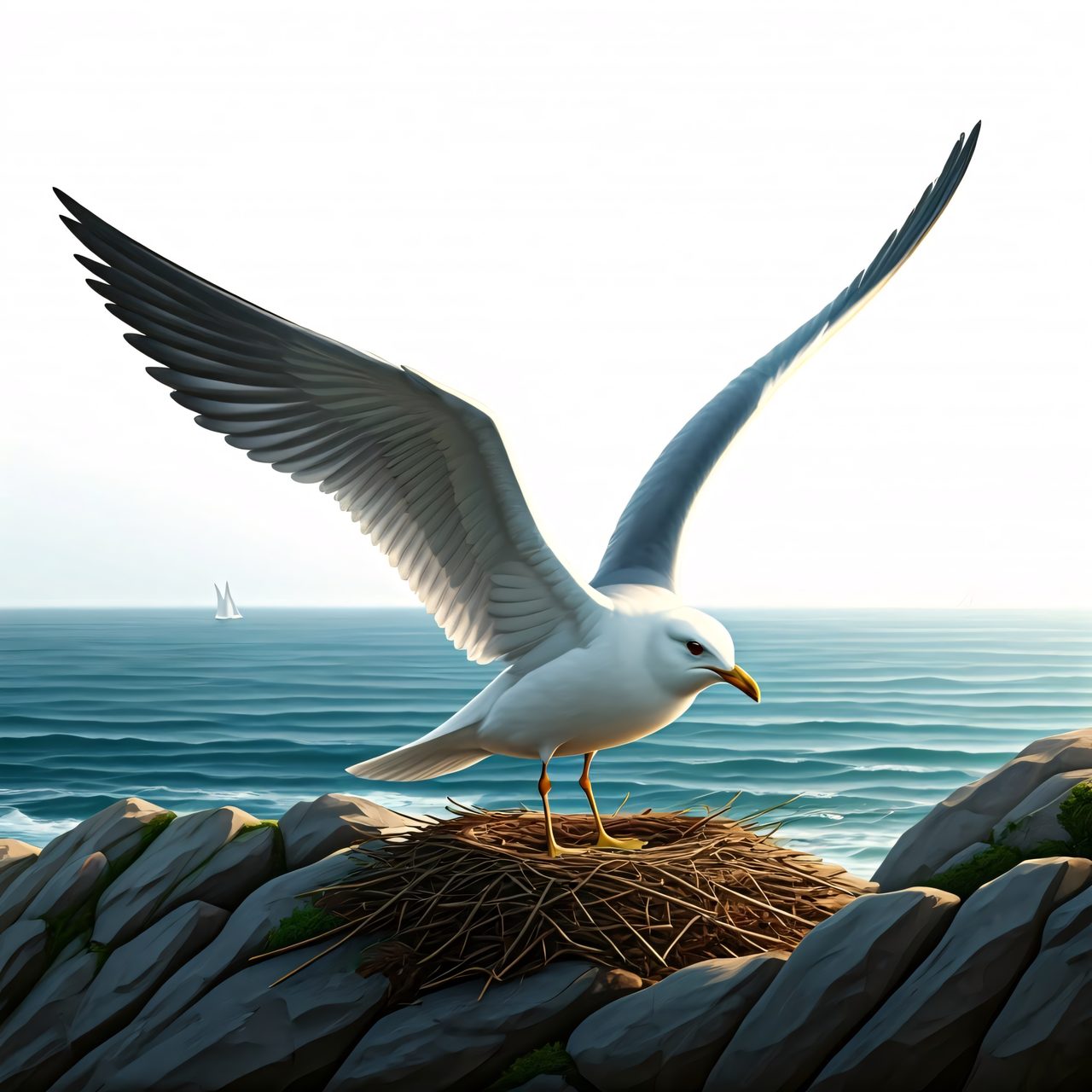 seagull coastal nest