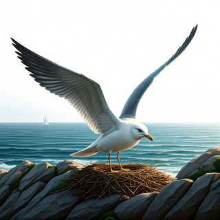 seagull coastal nest