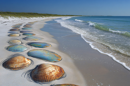 Seashell Pathway On Beach