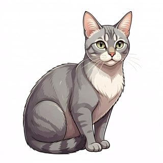 seated grey cat