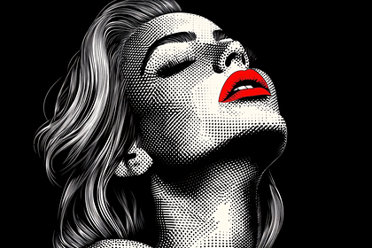 Seductive Gaze in Halftone