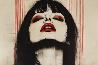 Sensual Woman with Red Makeup