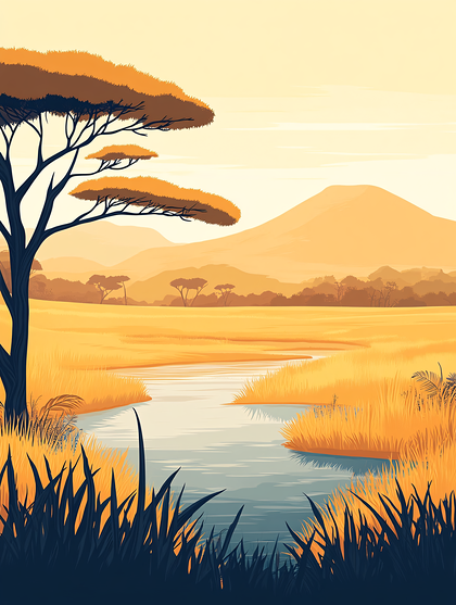 Serene African Savanna Landscape