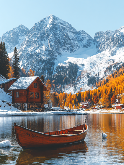 Serene Autumn Lake in Mountain Landscape