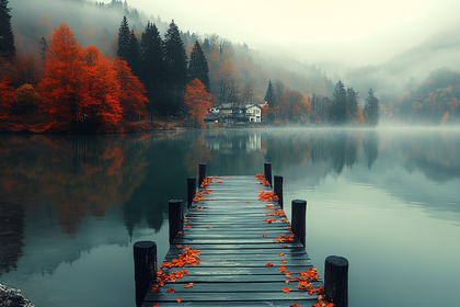 Serene Autumn Lake Scene