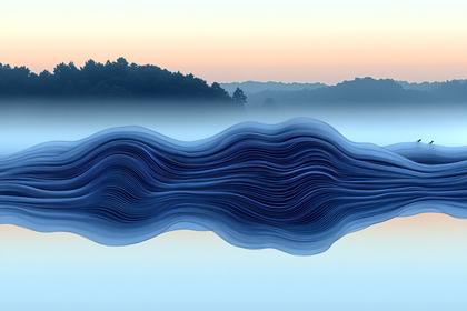 Serene Blue Wave Landscape