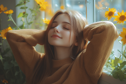 Serene Contemplation by the Window